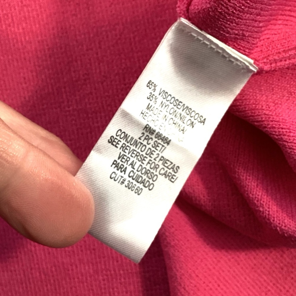 Studio I Viscose Knit One Button Fuchsia Pink Car… - image 7